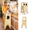 thumbnail image 2 of Toddler Standing Tower for Kids, 3-in-1 Kitchen Step Stool for Toddlers, 150LBS Loading Bearing Toddler Tower, Adjustable Toddler Tower Kitchen Standing Tower, Anti-Drop Railing Safety Rail Design, 2 of 8