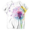 thumbnail image 7 of vigerkar Dandelion Graphic Floral T-Shirt Women Casual Summer Boho Tops Holiday Wildflowers Tee Shirts (Hot Pink, XL), 7 of 7