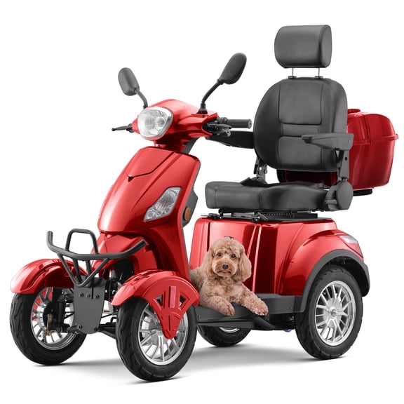 Arshin Mobility Scooters for Seniors & Adults,500lbs Capacity Heavy Duty Electric Mobility Scooters with 4 Wheels,800W Long Range Battery and Speed Adjust Medical Scooter(Red)