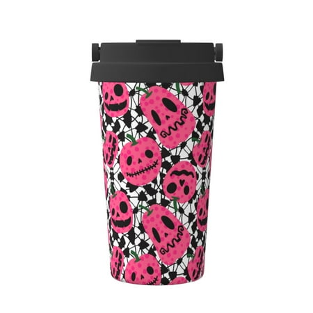 

Matuu Halloween Pumpkins for Insulated Coffee Mug Reusable Travel Coffee Cup Spill Proof 16oz Stainless Steel Coffee Cups for Hot/Ice Coffee Tea