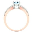 thumbnail image 4 of Clara Pucci 14K White/Rose Gold 1.27ct Blue Solitaire with Accents Ring, 4 of 8