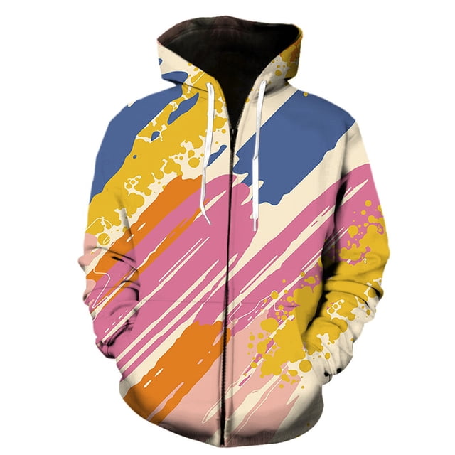 Sudadera con capucha con cremallera y estampado 3D de pintura artística de grafiti para hombres, mujeres y niños, sudaderas geniales, jersey informal de manga larga, ropa de calle, tops