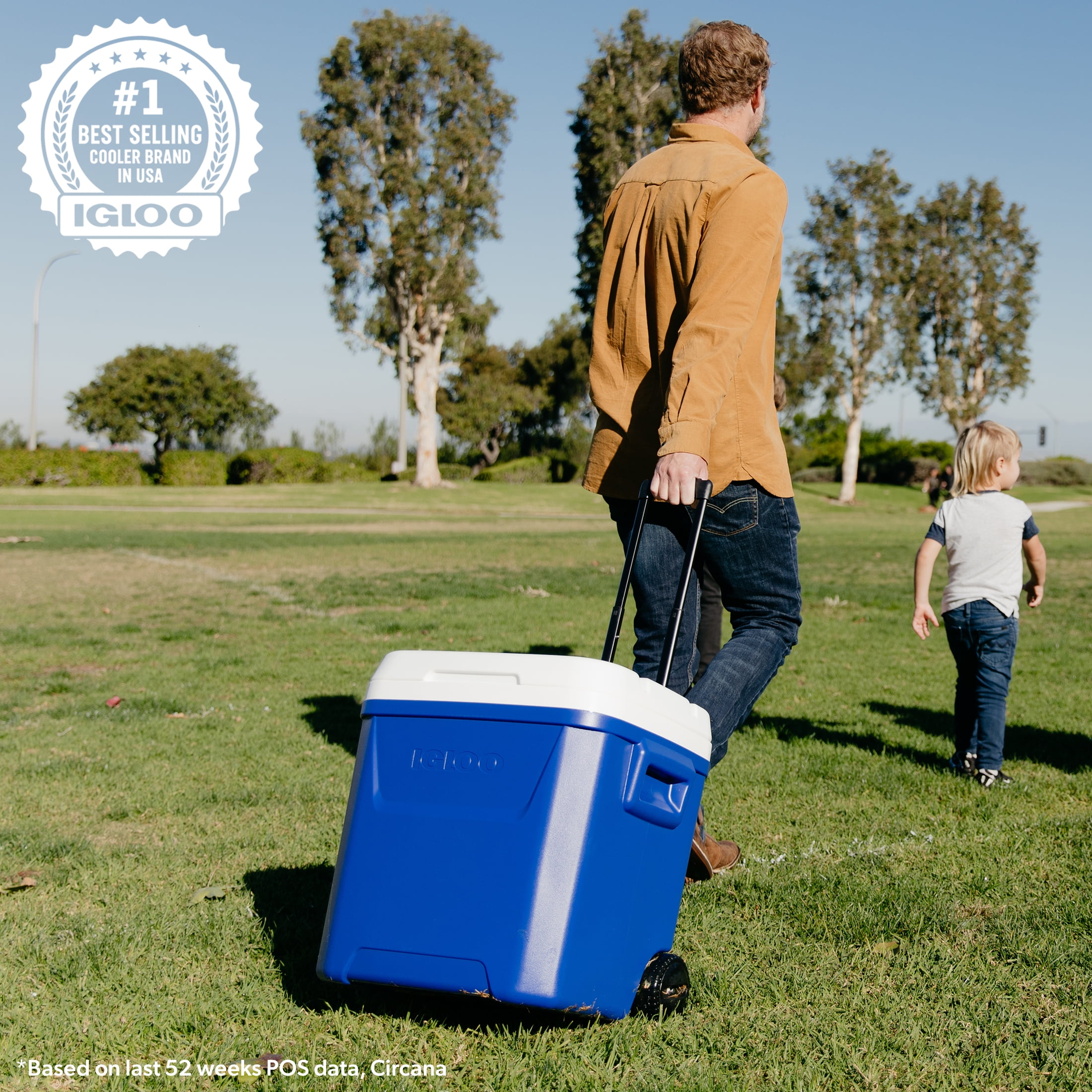 Igloo 60 QT Laguna Ice Chest Cooler with Wheels, Blue