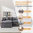 thumbnail image 5 of EUROCO 112.2" Modern L-Shape Sectional Sofa Couch, Chenille Upholstered Sofa with Ottoman and 5 Pillows, Indoor furniture for Living Room, Gray, 5 of 8