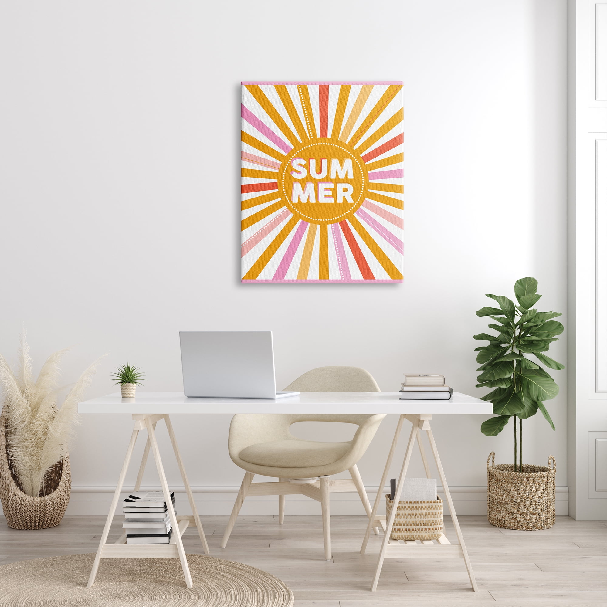 Stupell Industries Bold Summer Typography Playful Rainbow Sun Rays , 30 x 40, Designed by Angela Nickeas