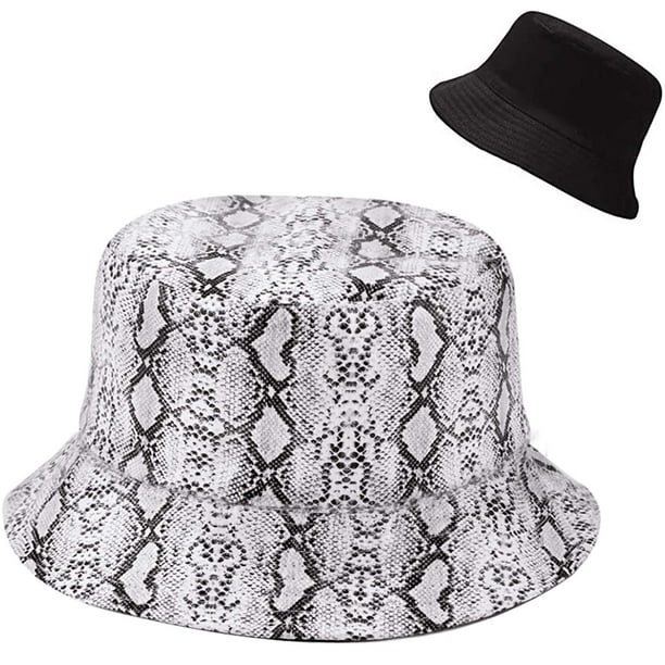 XYIYI Lindo sombrero de cubo para playa, sombreros de pescador para mujer, reversible de doble cara