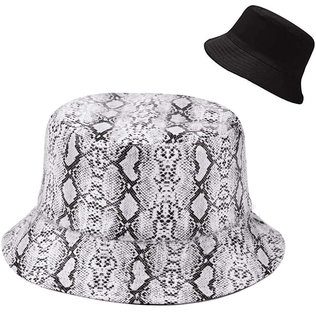 XYIYI Lindo sombrero de cubo para playa, sombreros de pescador para mujer, reversible de doble cara
