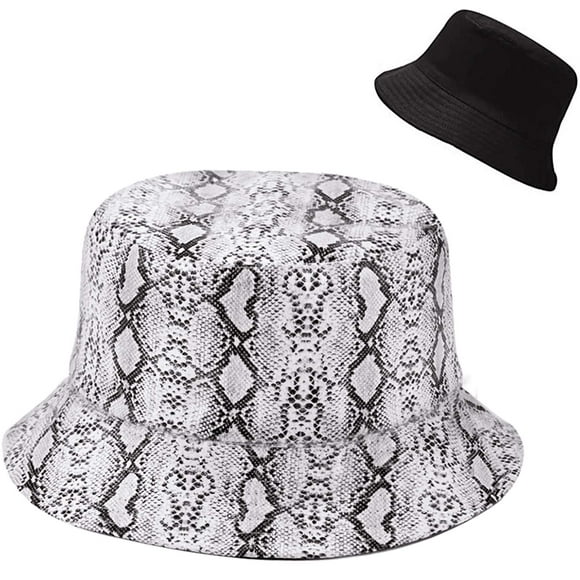 XYIYI Lindo sombrero de cubo para playa, sombreros de pescador para mujer, reversible de doble cara