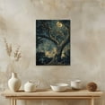 thumbnail image 4 of Dark Academia wall art Mystical Forest Moon and Stars Poster Canvas Print Maximalist Night Sky Celestial Cottagecore wall decor for Home Living Room Office Decor Aesthetic Unframed12x16inch, 4 of 14