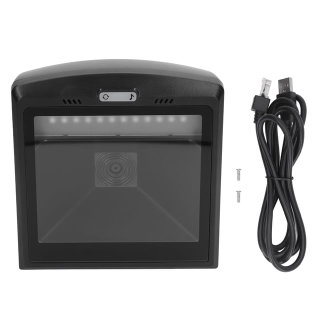 Escáner de código de barras manos libres, escáner de código de barras automático de escritorio en pantalla grande 2.o QR para pago