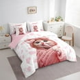 thumbnail image 3 of Manfei Pet Animal Kitten 7-Piece Twin Bedding Sets,Kawaii Bowtie Bow Bedding Comforter Set,Pink Loves Pattern Sheet Sets For Girls Teens,Ultra Soft Home Decor Reversible, 3 of 8