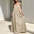 thumbnail image 5 of Yteetum Summer Dresses for Women Sleeveless Boho Print Tie Shoulder Spaghetti Strap Backless Cami Dresses Sundress Casual Solid Loose Comfy Travel Vacation Beach Dress, 5 of 9