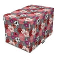 thumbnail image 1 of Floral Dog Crate Cover, English and Vintage Style Bold Flower Colors 1950's Style Exotic Items Illustration, Easy to Use Pet Kennel Cover Small Dogs Puppies Kittens, 7 Sizes, Multicolor, by Ambesonne, 1 of 6