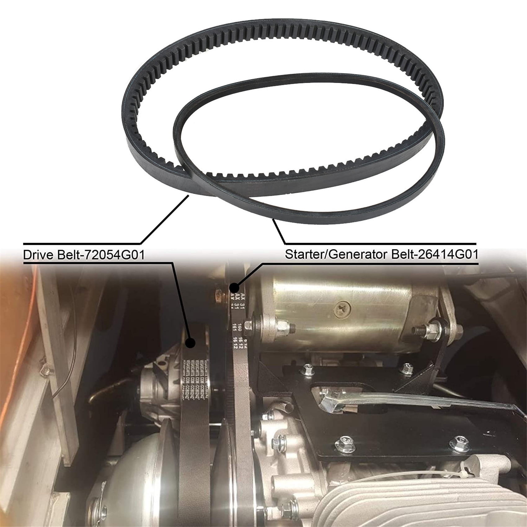 LABLT Drive Starter Generator Belt for EZGO Gas Golf Cart 94+ 72054G01 26414G01 4Cycle