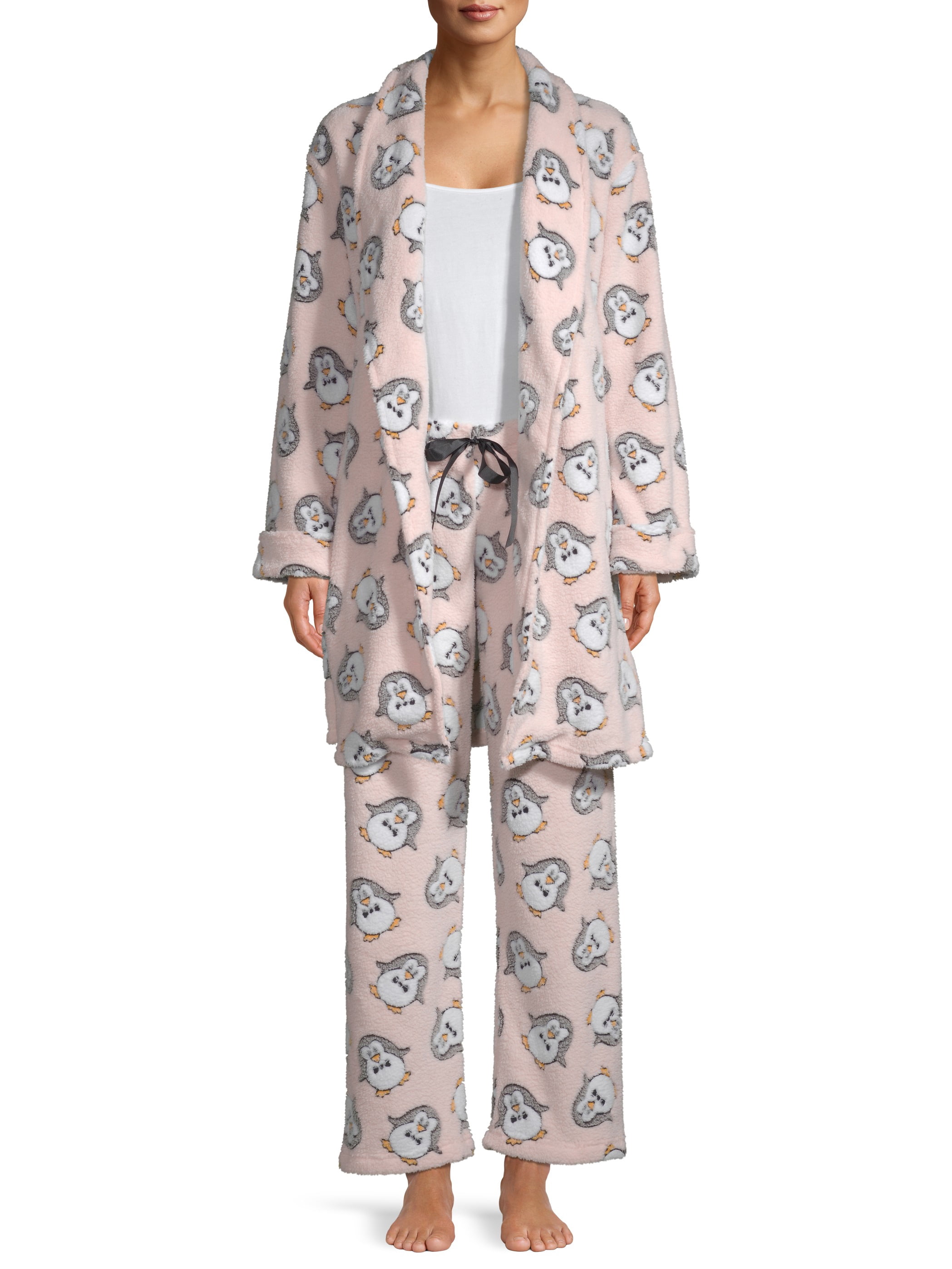 Sleep & Co Women's 2-Piece Robe and Pant Sleep Set - Walmart.com