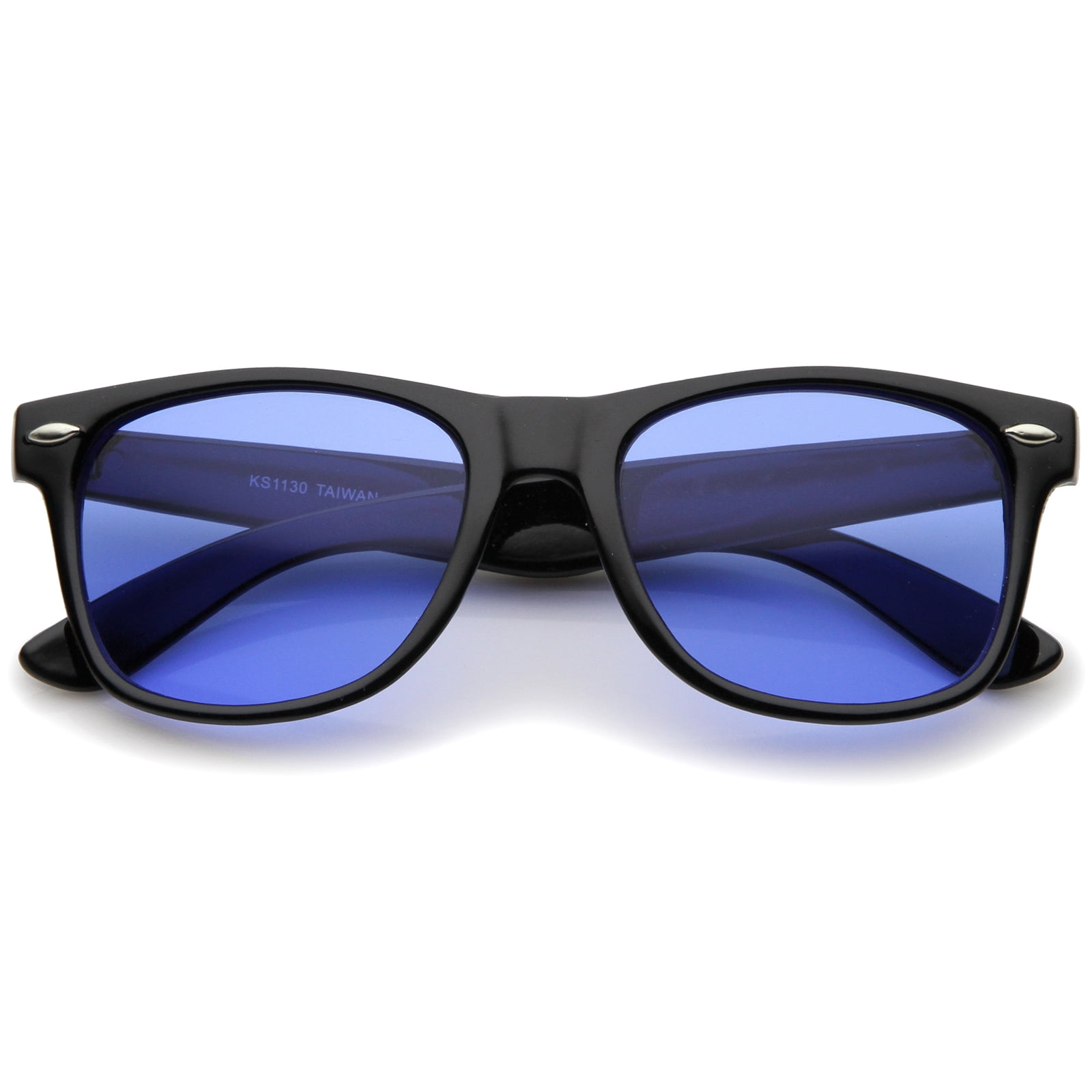 Youth Horned Rim Sunglasses Solid Color Frames with Temple Accents!