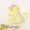 Yellow A3, variant on YHAJDS Baby Girl Dress Polka Print Sleeve with Headband 2 Piece Set