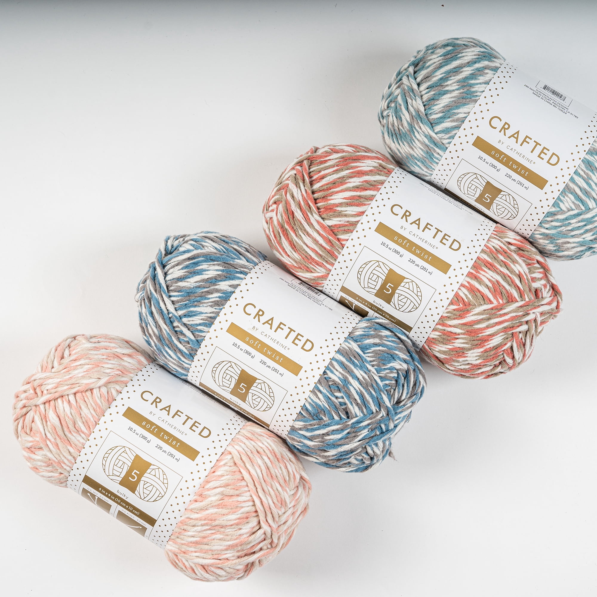 Crafted by Catherine Aqua Soft Twist Bulky Yarn, 220 yards, 10.5oz/300g (2 Pack)