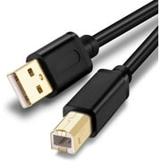 Printer Cable 20Ft,Black Color USB Printer Cable USB 2.0 Type A Male to B Male Scanner Cord High Speed for Brother, HP,