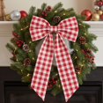 thumbnail image 4 of Gingham Ribbon Bow Decor, Polyester Construction, Woven Checkered Bow Tie For Wreath Chair Vase Gift Box Display Decor, Home Holiday Decor, 4 of 6