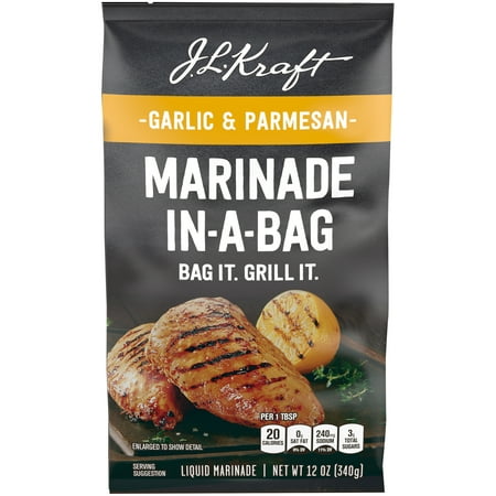 J.L. Kraft Marinade In-A-Bag Garlic & Parmesan Liquid Marinade, 12 oz Bag