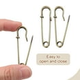 thumbnail image 4 of Uxcell 20pcs Safety Pins 2 Inch (50mm) Electroplated Steel Large Safety Pin Heavy Duty Sewing Safety Pins Bulk for Clothes Sewing Arts DIY Crafts, Bronze, 4 of 6
