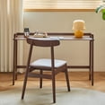 thumbnail image 1 of Computer Desk  Foldable Desk  Home Office Desks  Solid Wood Writing Desk  Mid Century Modern Desks  Oak Study Table  Folding Desks for Small Spaces  Walnut, 1 of 2