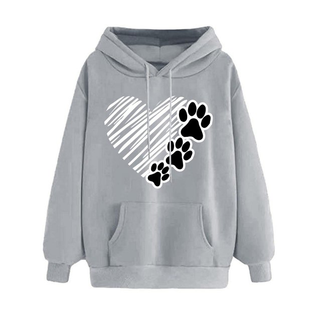 Pisexur Chandails à Capuchon pour Femmes, Graphique, Automne, Décontracté, Ample, Chandail à Capuche, Mode, Cordon de Serrage, Chandail à Capuchon Uni, Chandails à Manches Longues pour Femmes, Haut à Enfiler à Imprimé Cœur avec Poche et Capuche