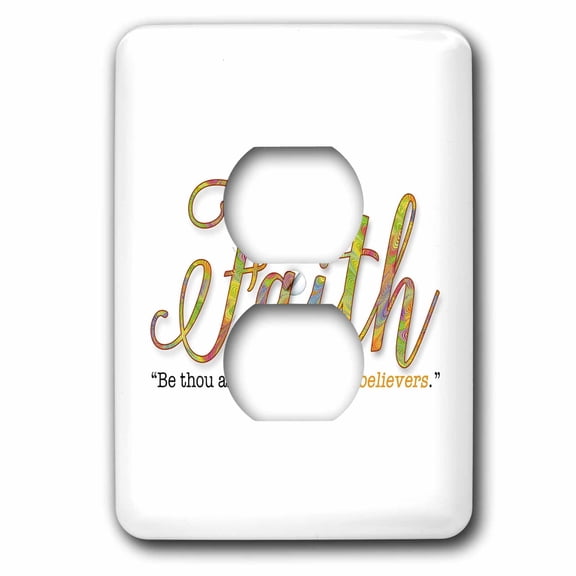 3dRose, Faith Be an Example Religious Bible Verse Typography, 2 plug outlet cover