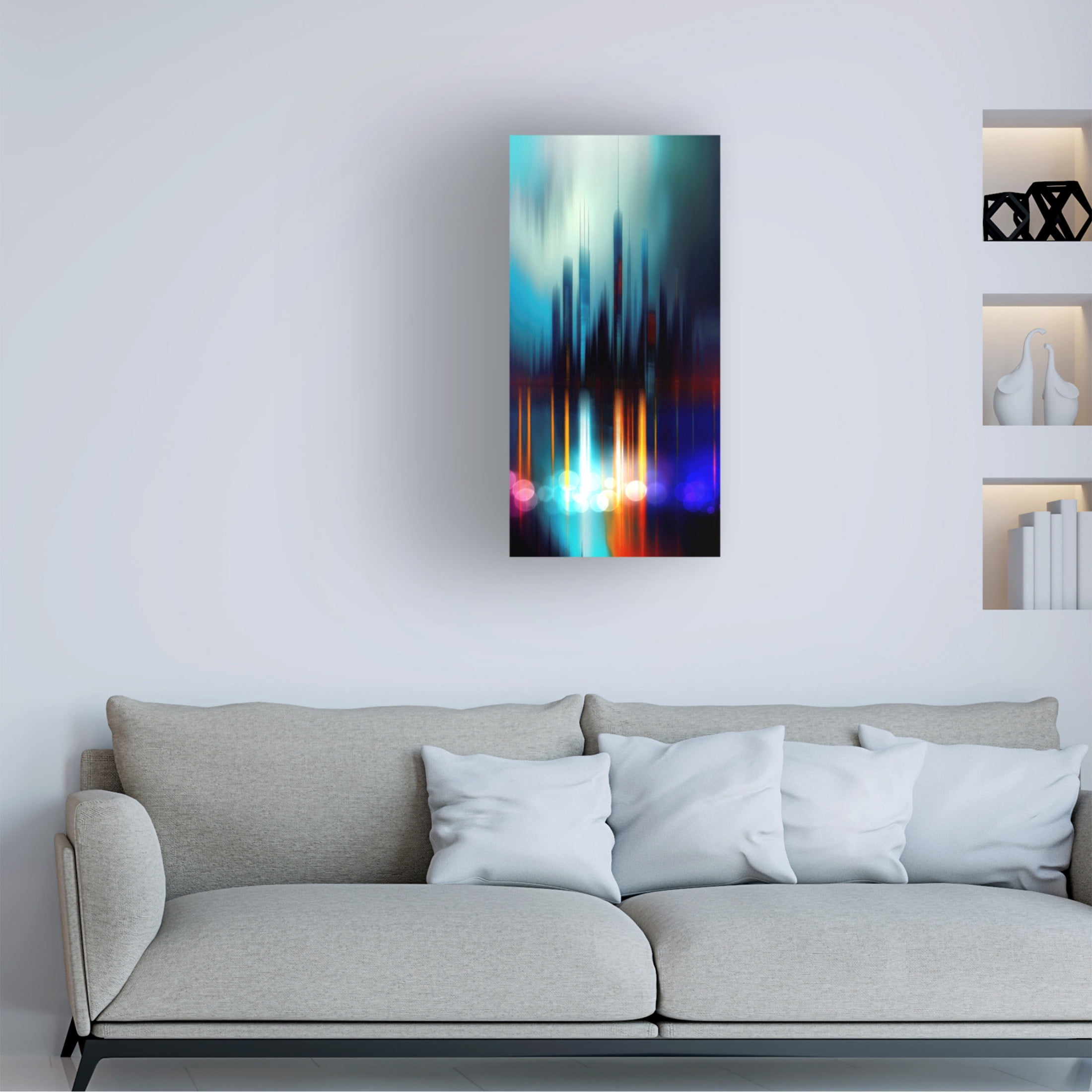 Canvas Wall Art - David Manlove 'Gotham Streak' Wall Art for Living Room, Bedroom, or Office Décor by Trademark Fine Art - 12 x 24 Inches