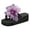 Purple, variant on Women Lace Flower Platform Wedge Flip Flops Slip on Open Back Dress Slides Sandals Boho Beach Summer Comfortable Chunky Heeled Walking Slippers for Vacation Khaki Size 7.5