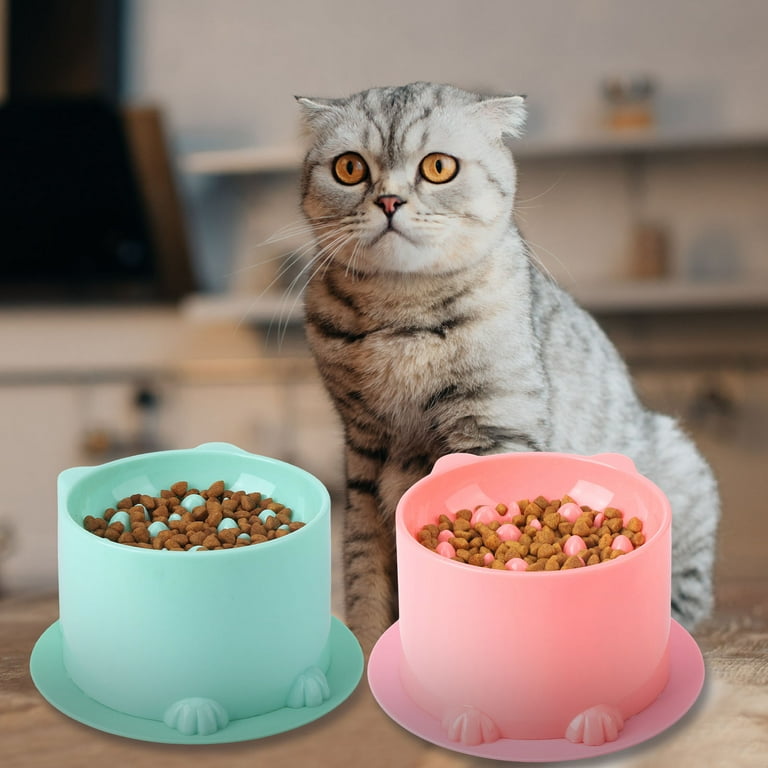 Abaima Slow Feed Cat Bowls with Elevated Design, Anti Choking,