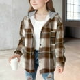 thumbnail image 2 of TSHXS Girls Fall Jacket Girls Fall Outfits Girls Flannel Fall Winter Plaid Jacket Casual Long Sleeve Button Down Fashion Coat 12-13 Years, 2 of 5