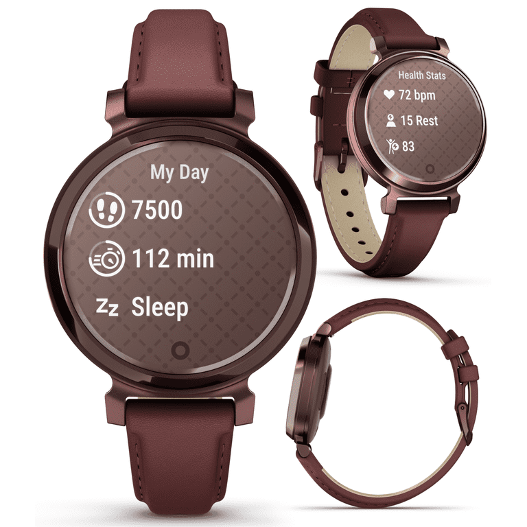 Garmin Lily 2 Classic - Dark Bronze with Mulberry Leather Band