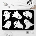 thumbnail image 1 of Halloween Ghost Bathroom Rug Cute Spooky Halloween Bathroom Decor Non Slip Halloween Bath Mat Machine Washable Ghost Shower Floor Mat Halloween Rug for Bathroom Home Decor(Black, White), 1 of 6