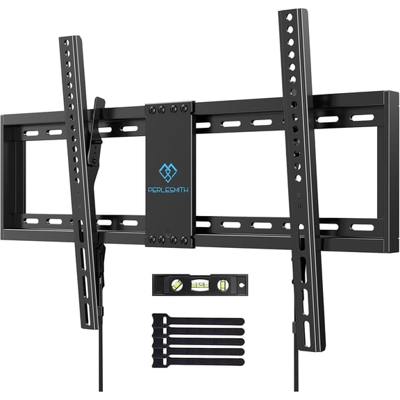 UL Listed TV Mount for Most 37-85 inch TV, Universal Tilt TV Wall Mount Fits 16”- 24” Wood Stud with Loading 132 lbs & Max VESA 600x400mm, Low Profile Flat Wall Mount Bracket PSLTK1