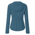 thumbnail image 7 of Hurxie Womens Athletic Jacket Hoodie Zip Up Cropped Lightweight Jackets UPF 50+ Sun Protection Long Sleeve Workout Shirt Navy,L, 7 of 7