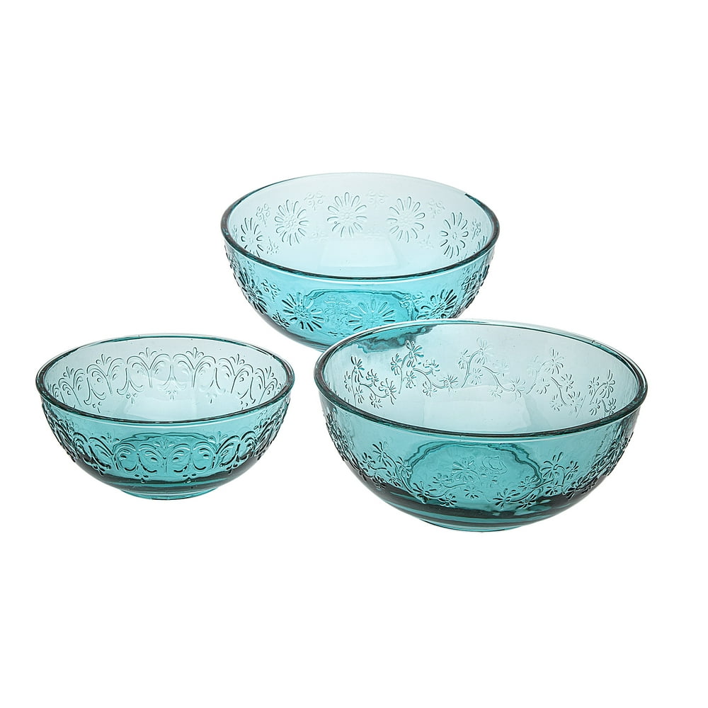 The Pioneer Woman Floral Burst Embossed Mixing Bowl Set