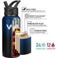 thumbnail image 5 of Insulated Water Bottle With Straw Lid & Spout Lid, - 32 oz - Vacuum Insulated - Stainless Steel Reusable Water Bottle, 5 of 9
