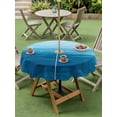 thumbnail image 5 of Outdoor Tablecloth with Umbrella Hole Zipper Sky Blue Ombre Round Tablecloth 54" Waterproof Outside Table Cloth Modern Abstract Art Ocean Oil Painting Patio Table Cover Tablecloths for Picnic Party, 5 of 8