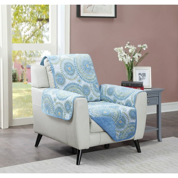 Furniture Protector Chair Blue Starburst Reverse to Solid