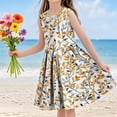 thumbnail image 2 of IFNWSV Pretty Dresses for Girls Sleeveless Round Neck Print Pattern Cotton Blend Dress Knee Length for 6-14 Years, 2 of 6