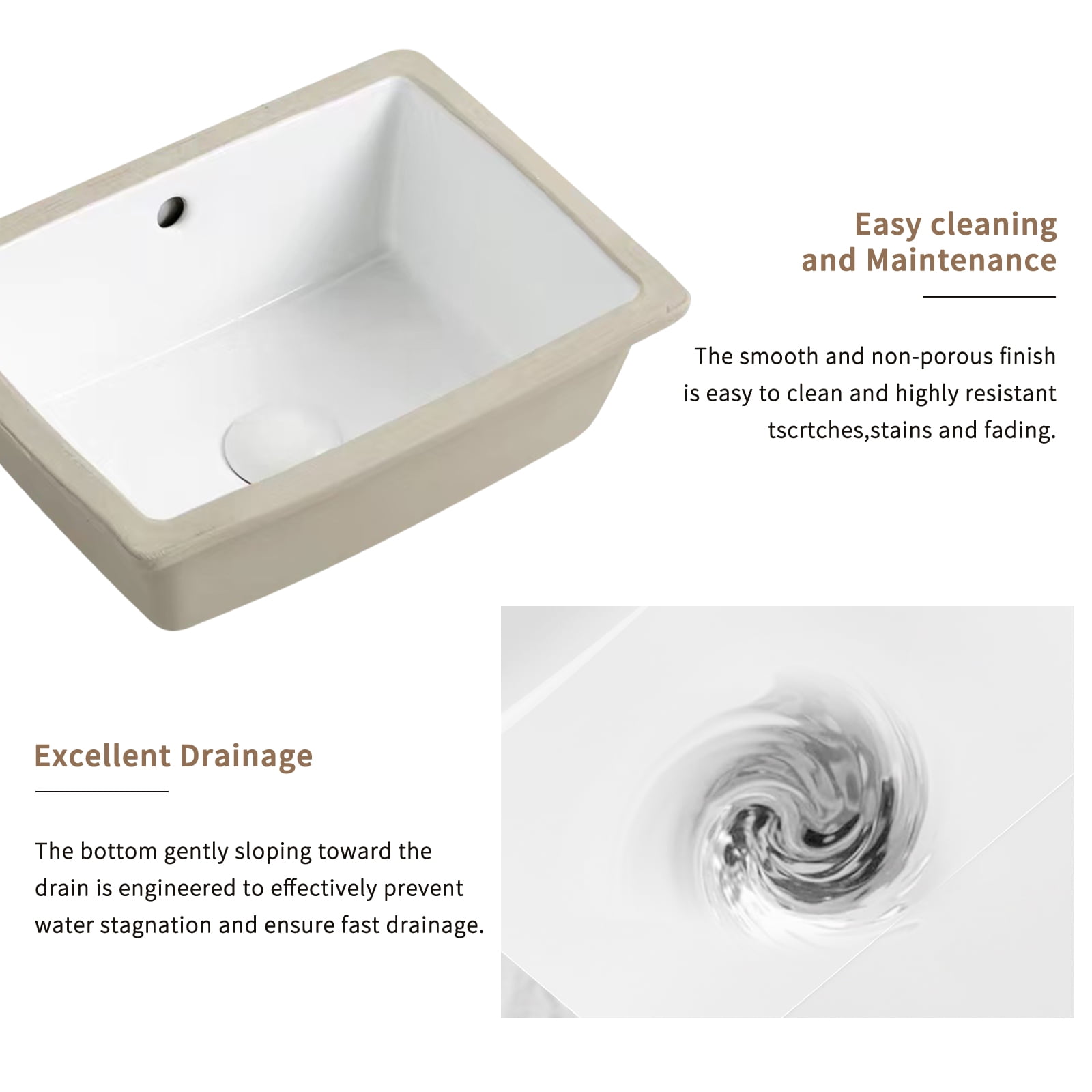 skk._.i☘️ Couoko 18x12 Inch Undermount Bathroom Sink with Rectangular