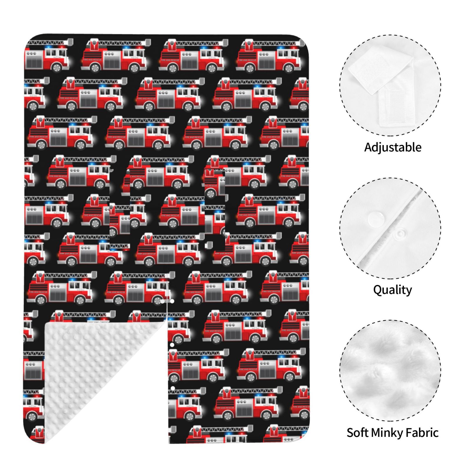 Car Seat Cover Baby - Fire and Rescue Truck Breathable Infant Car Seat Cover for Baby Carseat, Lightweight Comfort Baby Essentials Must Haves Newborn Stuff for Girl Boy