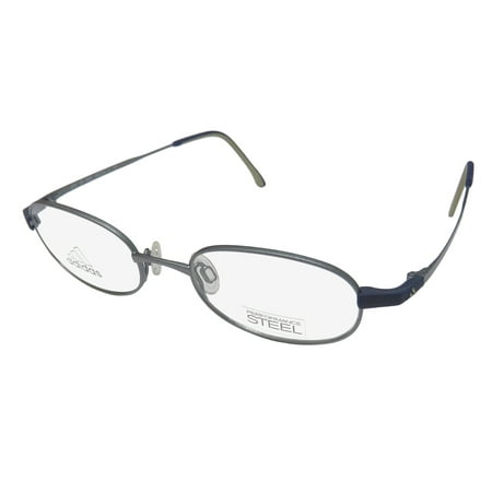 New Adidas A974 Unisex/Boys/Girls/Kids Oval Full-Rim Slate / Navy Signature Logo Hot Children Kids Frame Demo Lenses 46-18-130 Eyeglasses/Eyeglass Frame