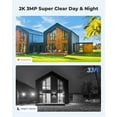 2K Cameras for Home Security Outside, Battery/Solar Powered, 3MP Night