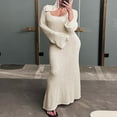 thumbnail image 2 of Long Sleeve Slim Dress for Women in Solid Color, 2 of 9