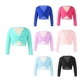 thumbnail image 2 of Ballet Dance Fleece Wrap Tops Classic Long Sleeve Gymnastics Dancing Pullover Shirts Top, 2 of 6