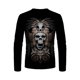 thumbnail image 5 of Camiseta de diario unisex para hombre Impresión 3D Estampados gráficos Calavera Esqueleto Estampado Manga larga Tops Casual Bloue Pompotops oipoqjl3659, 5 of 9