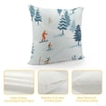 thumbnail image 4 of QZHH   Throw Pillow Covers Ski People Skiing Snowing Retro Classic Nostalgic Art Print Decorative Soft Bedroom Sofa Pillowcases Home Decor Cushion Couch, 4 of 5
